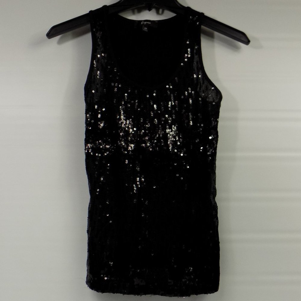 Express Black Sparkle Women's Tank Top Size XS - Picture 1 of 5